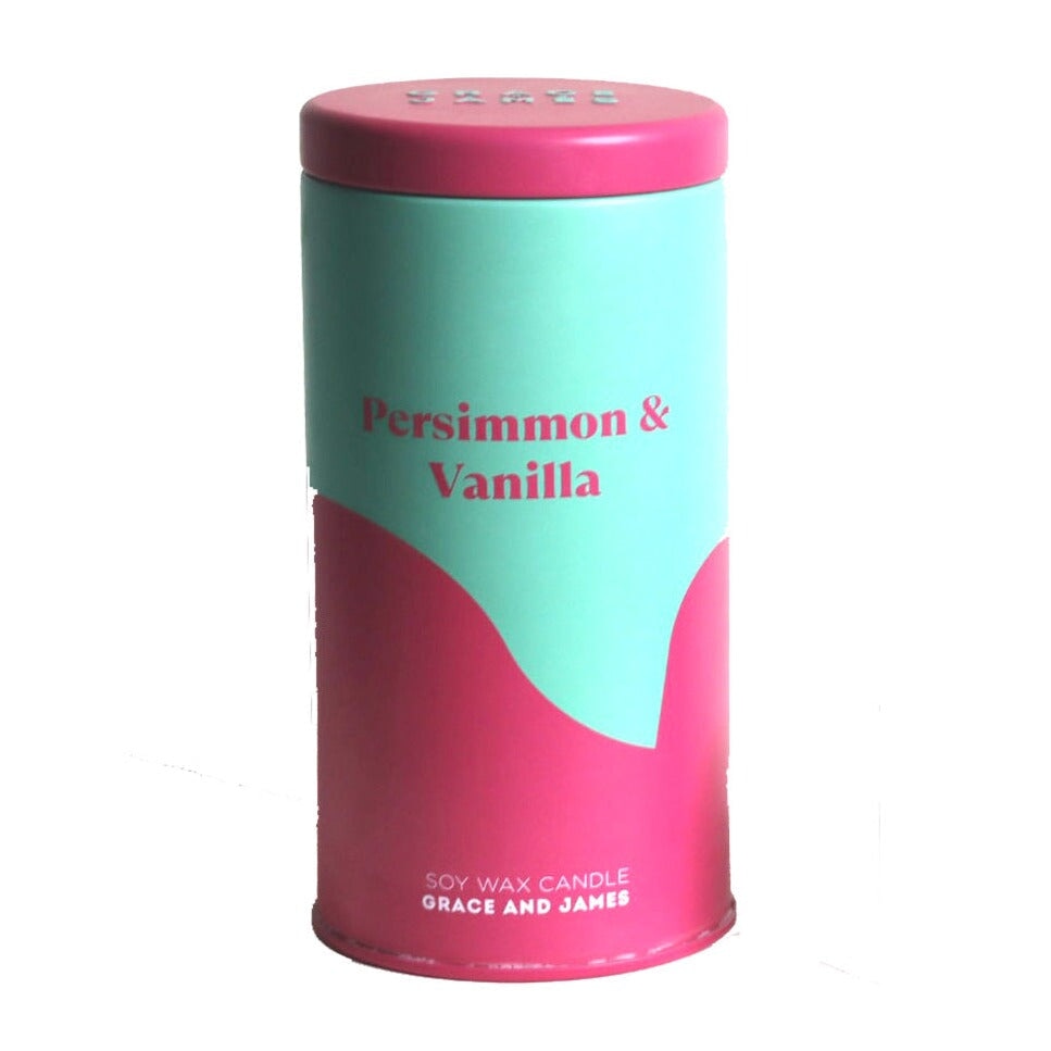 Candles Persimmon & Vanilla - Aromatic Soy Wax Candle 70 Hour