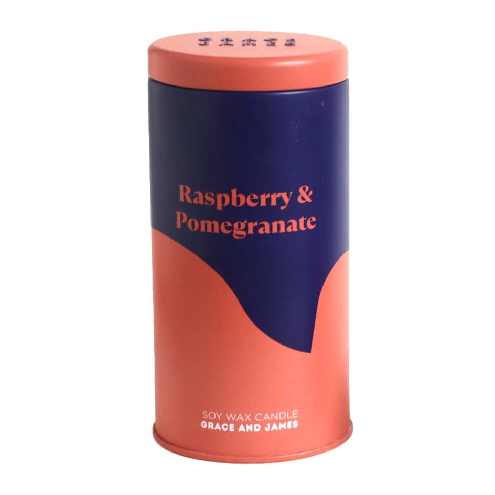 Candles Raspberry & Pomegranate - Aromatic Soy Wax Candle 70 Hour