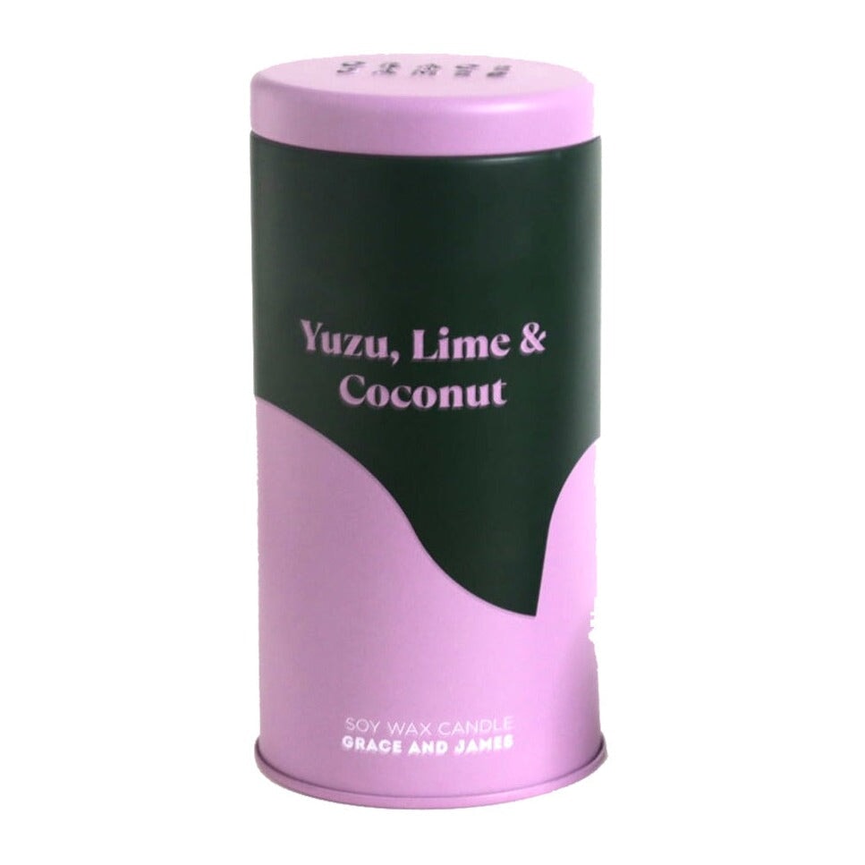 Candles Yuzu, Lime & Coconut - Aromatic Soy Wax Candle 70 Hour
