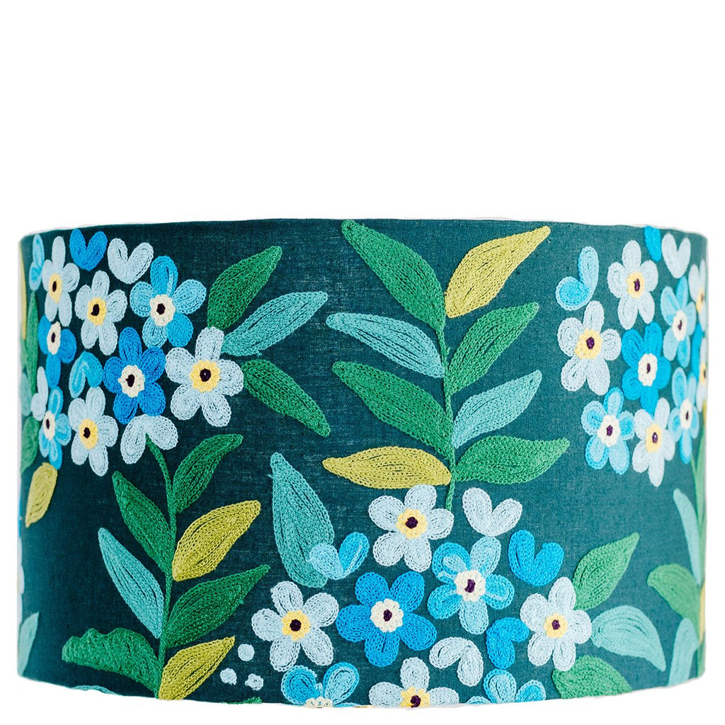 Lamp Shades Drum Shade - Jungle Flowers - Teal Multicolour