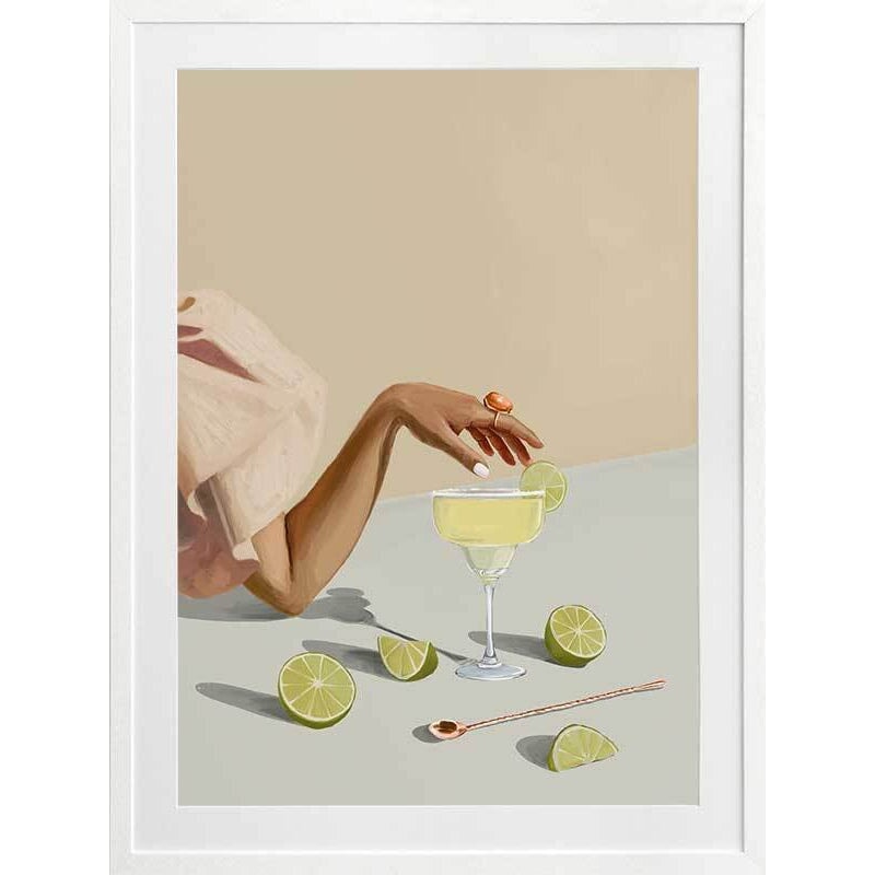Posters, Prints, & Visual Artwork 55x70cm / Mat Board / White Frame Margarita Framed Art Print