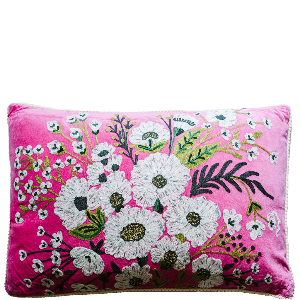 Throw Pillows Cushion - Anemone - Pink / White