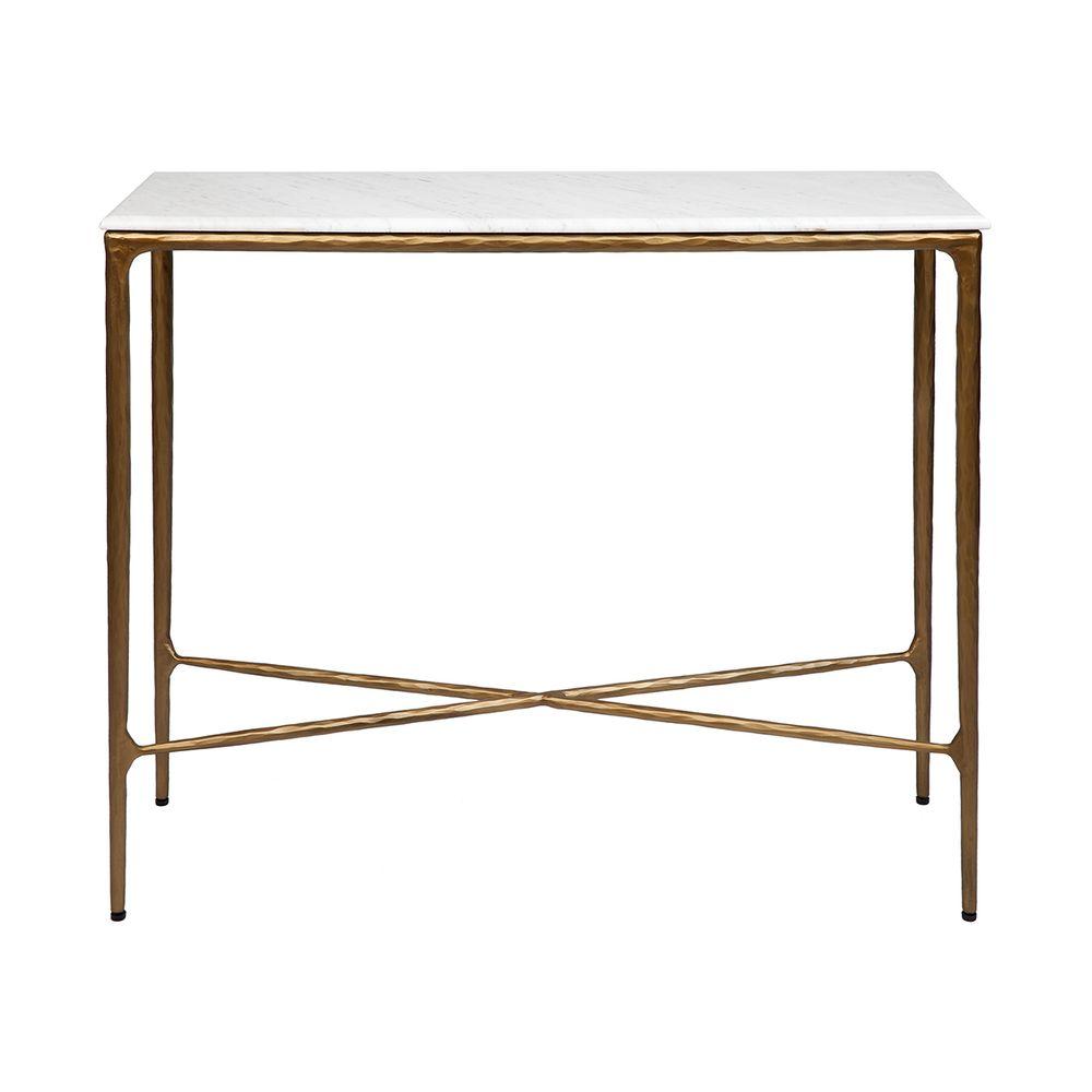 Accent Tables Brass Esmond Marble Console Table Small