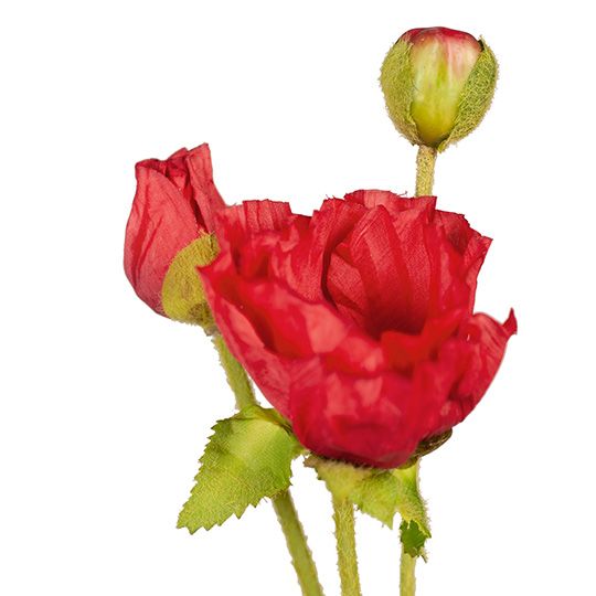 Artificial Flora Poppy Spray Red 57CML