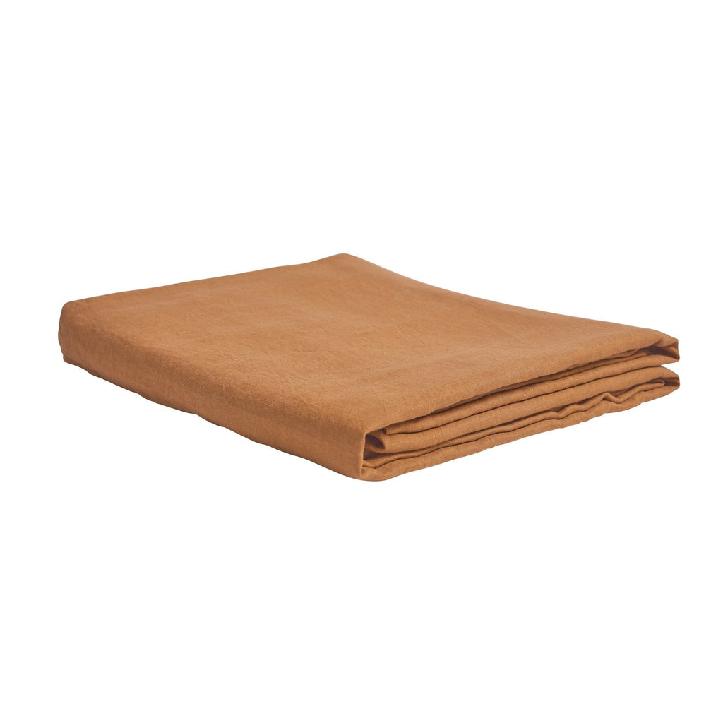 Bed Sheets Linen Flat Sheet Tan