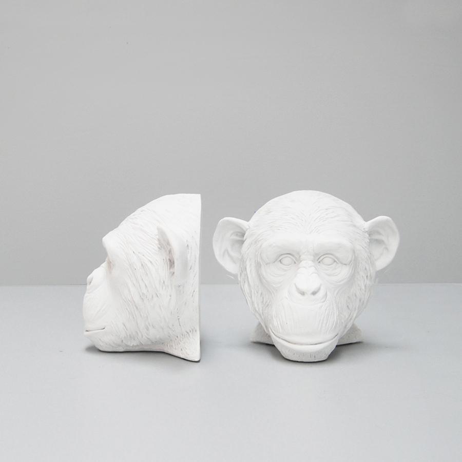 Bookends White Monkey Bookends