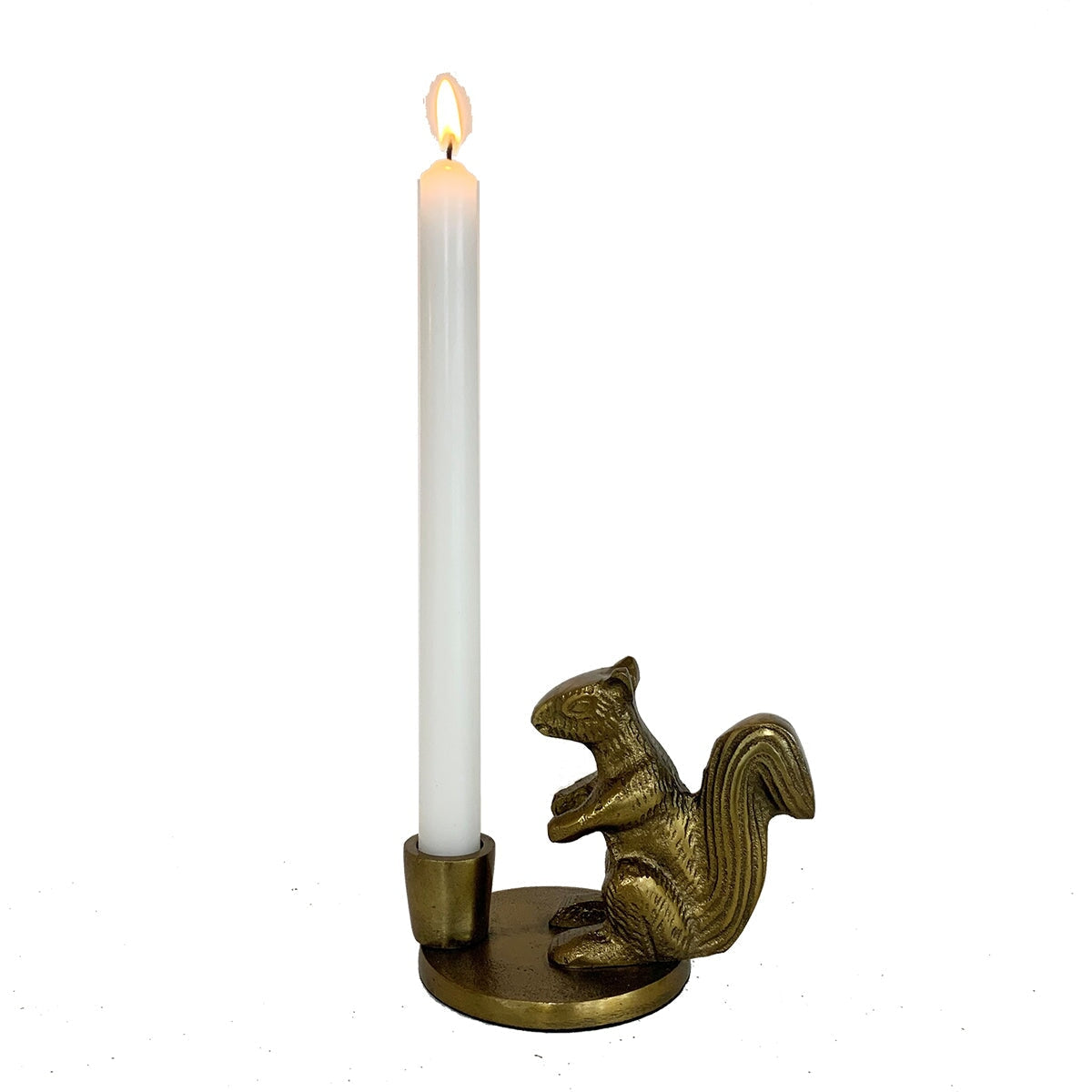 Buy the Squirrel Candle Holder Antique Gold Online VAVOOM