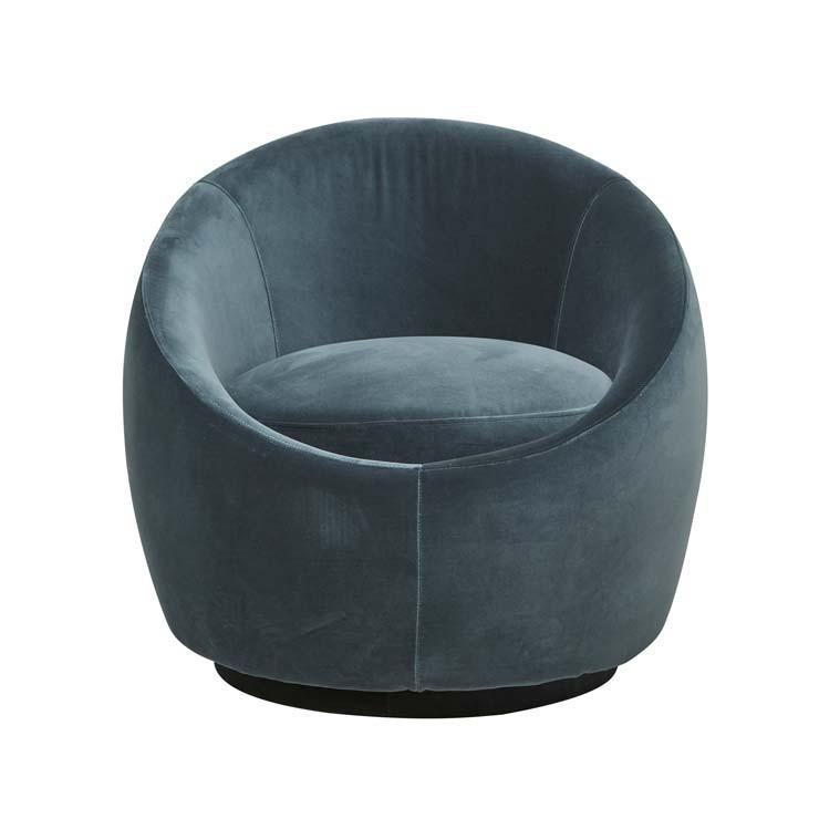 Chairs Blue Charcoal Velvet Kennedy Globe Occasional Chair
