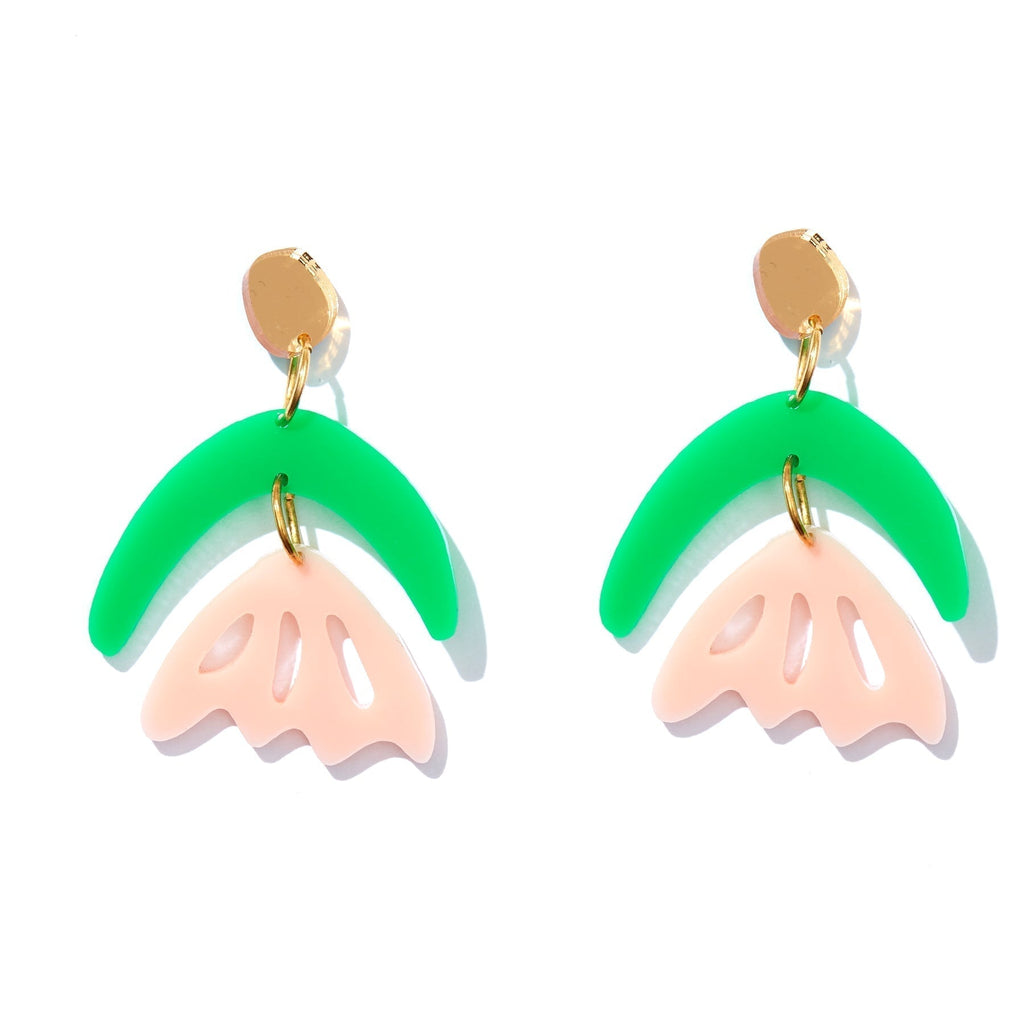 Charms & Pendants Green + Pink Arlie Earrings