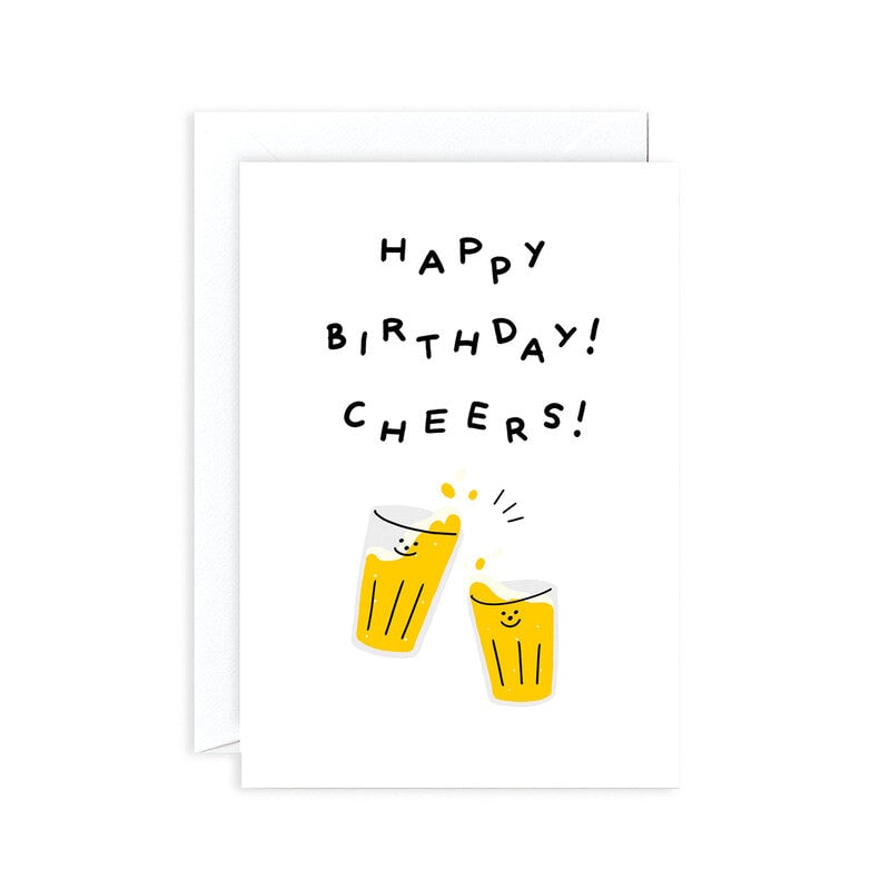 Greeting & Note Cards Wrap Alice Bowsher Collection Single Card Happy Birthday Cheers