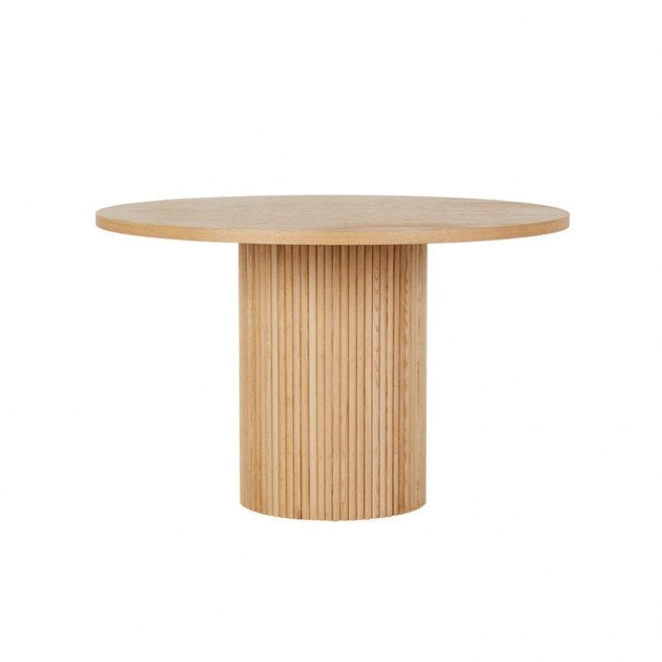 Kitchen & Dining Room Tables Natural Ash / 120 Dia X H 75cm Benjamin Ripple Round Dining Table