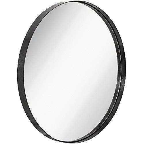 Mirrors Hera Black Round Mirror With Metal Frame