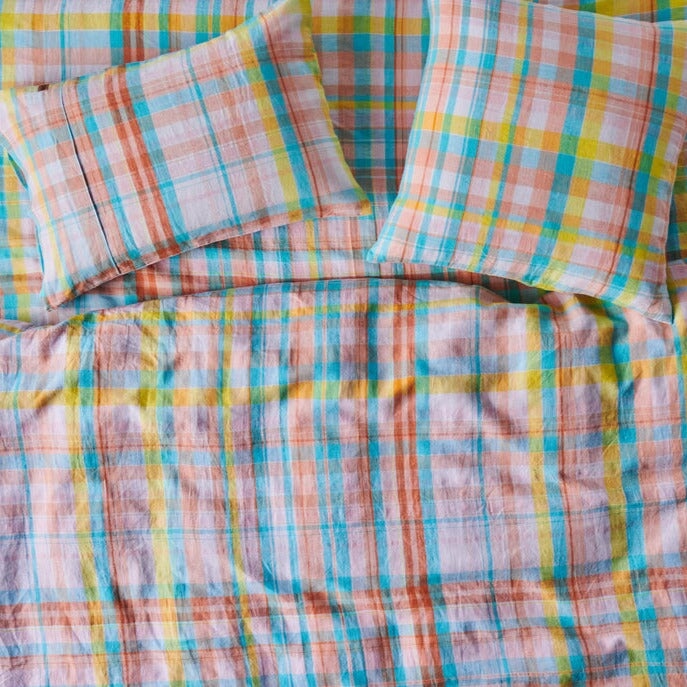 Pillowcases & Shams Paradise Tartan Linen European Pillowcases Set Of 2