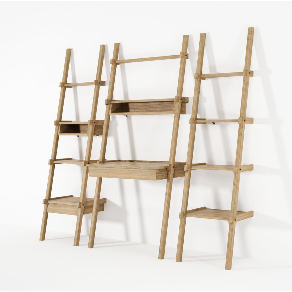 Storage & Organization Simply City Ladder Shelves Oak With Drawer And Niche