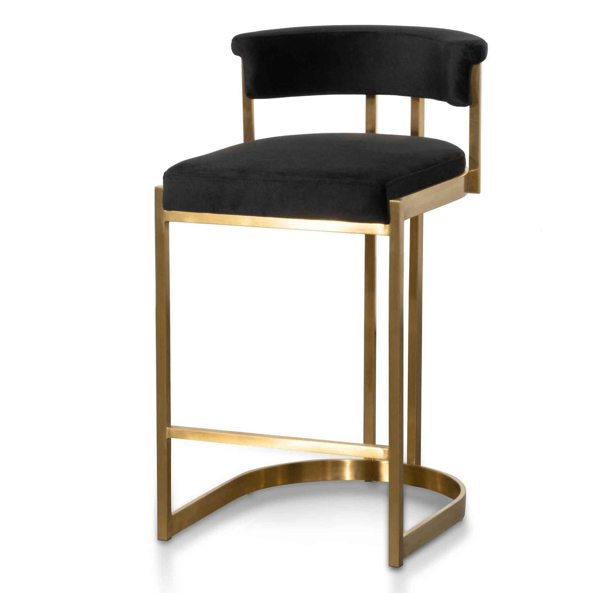 Emily Velvet Bar Stool Golden Base VAVOOM