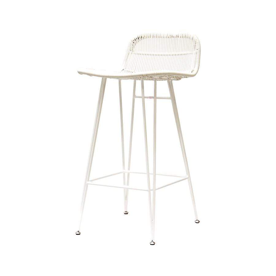 Table & Bar Stools White Frame Carbo Indoor Outdoor Kitchen Stool