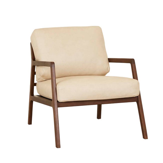 Accent or Occasional Chairs Limestone Leather - Smoked Oak Tolv Nysse Occasional Chair