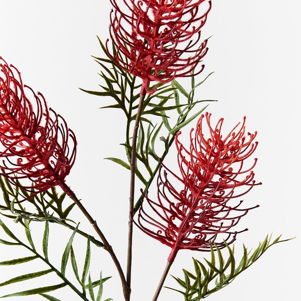 Artificial Flora Grevillea Spray Red 84cml