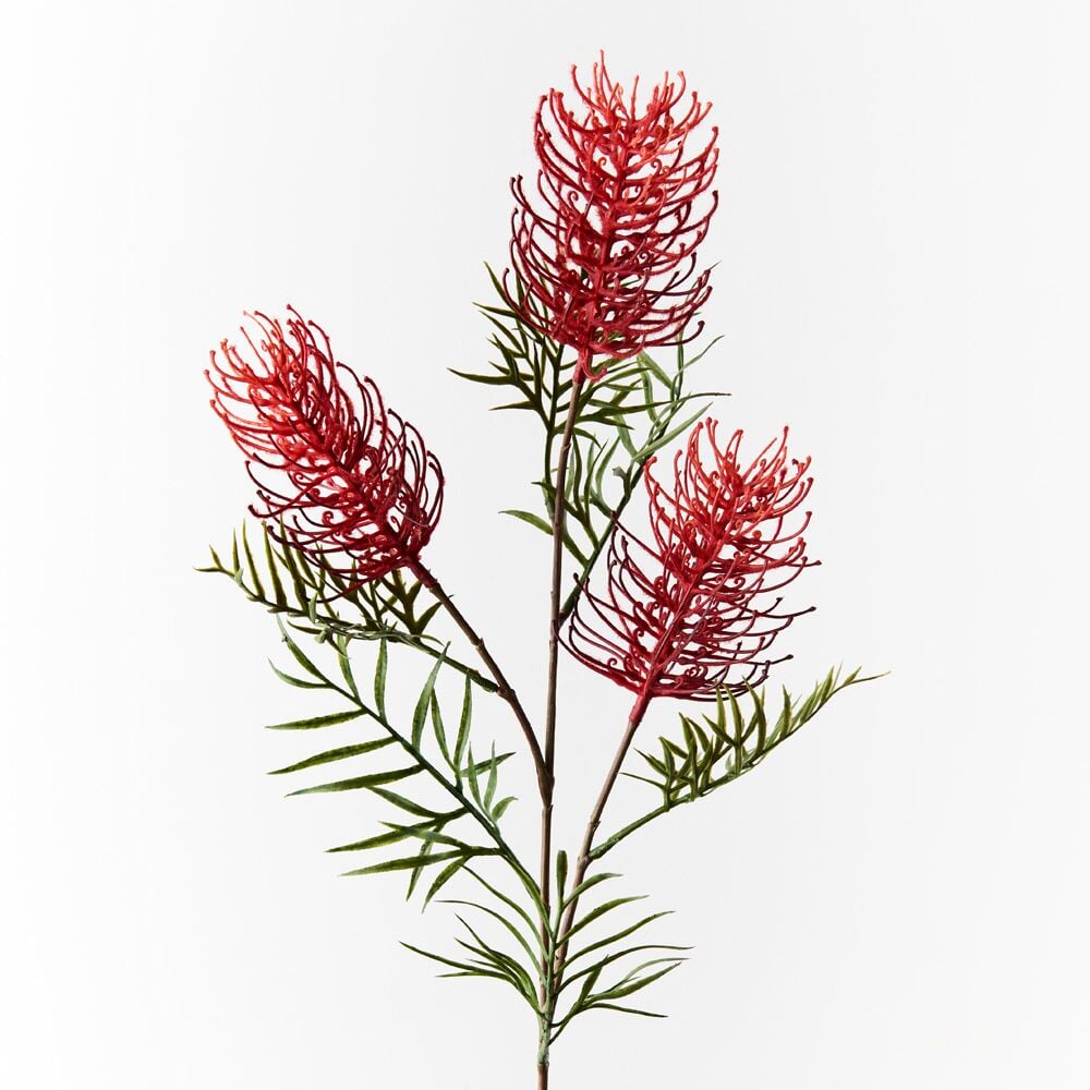 Artificial Flora Grevillea Spray Red 84cml