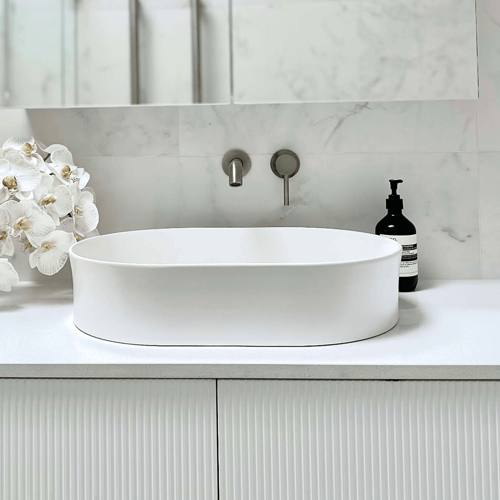 Basins Fino 55x38 Counter Top Basin - Gloss White