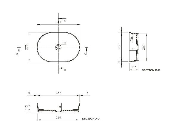 Basins Fino 55x38 Counter Top Basin - Gloss White