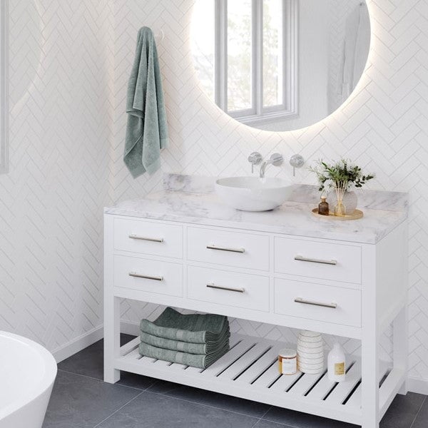 Basins Fino Round 379 Counter Top Basin - Gloss White