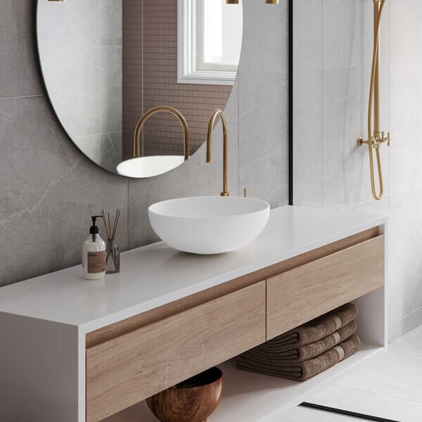 Basins Fino Round 379 Counter Top Basin - Matte White