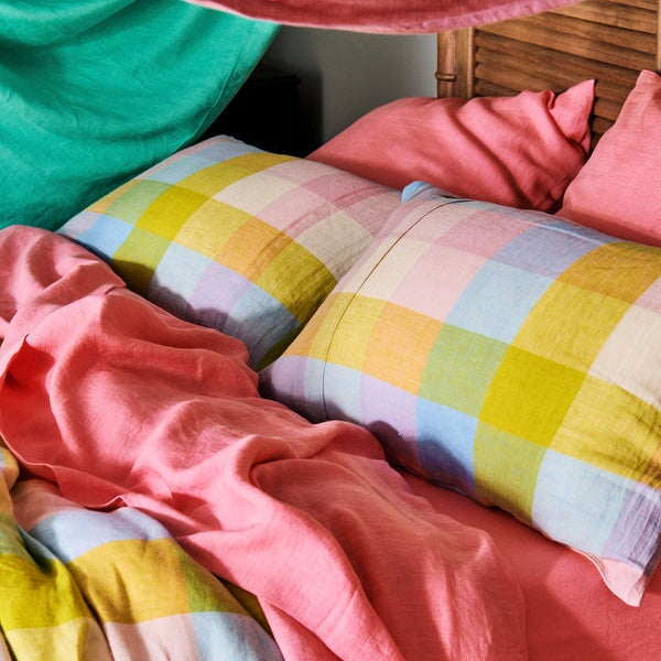 Bed Sheets Cantaloupe Linen Flat Sheet