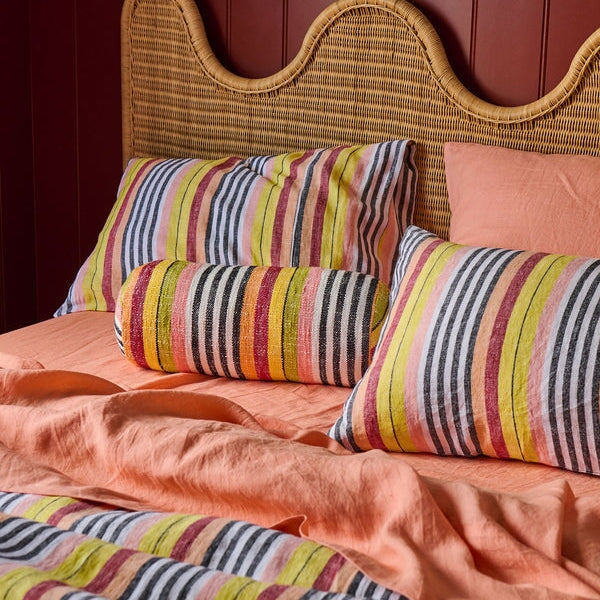 Bed Sheets Coral Blossom Linen Flat Sheet