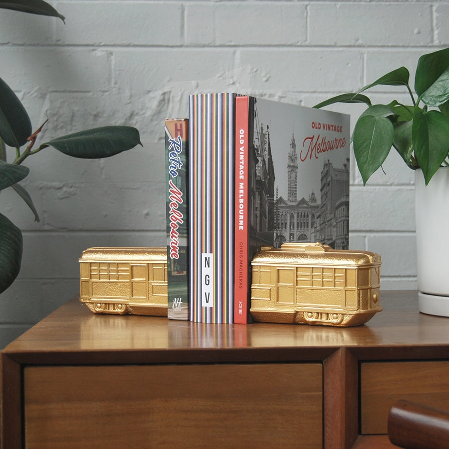 Bookends Tram Bookends - Gold