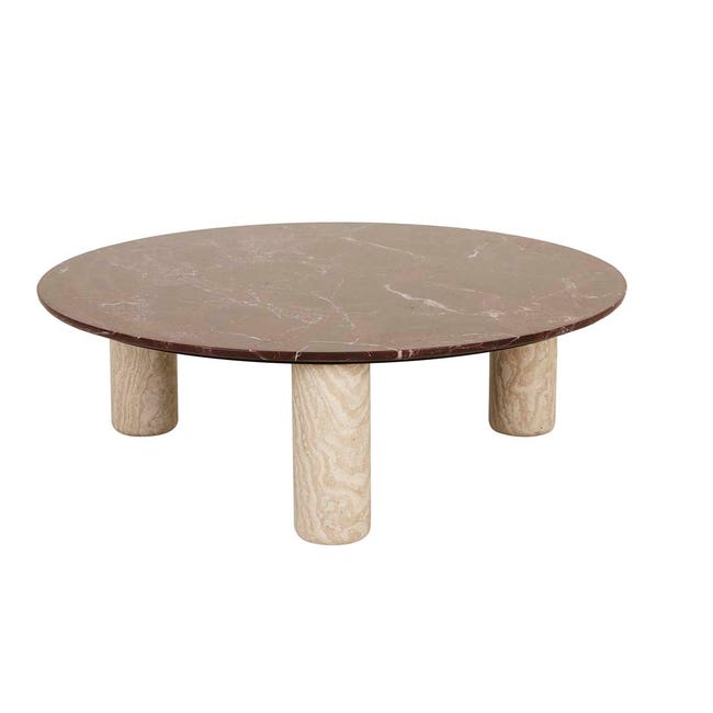 Coffee Tables Rouge Marble - Natural Travertine Atlas Orbit Coffee Table