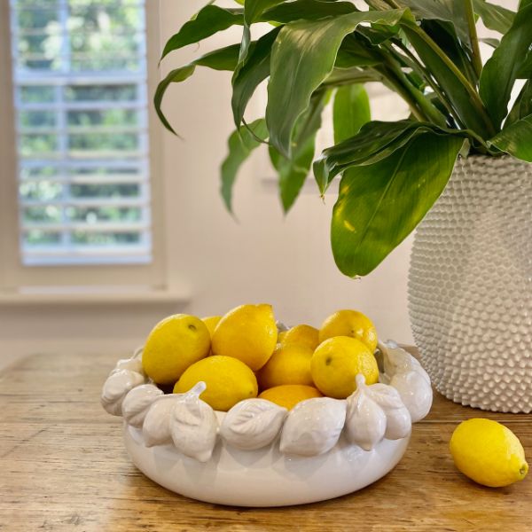 Decorative Bowls Mode Lemon Bowl White 33x6.5CM