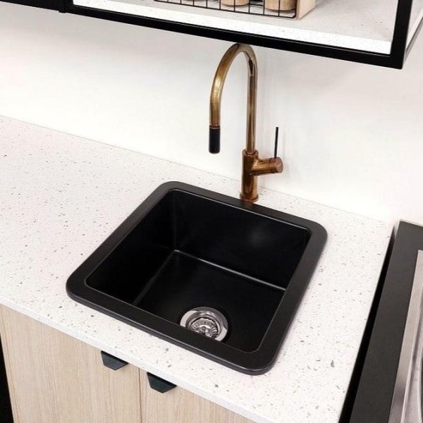 Kitchen Sinks Turner Hastings Cuisine 46 x 46 Fireclay Single Sink - Matte Black