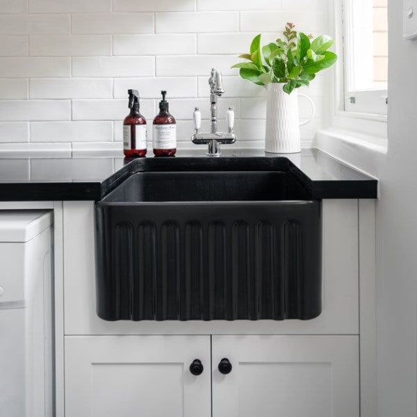Kitchen Sinks Turner Hastings Novi 50 x 46 Fireclay Single Butler Sink - Matte Black