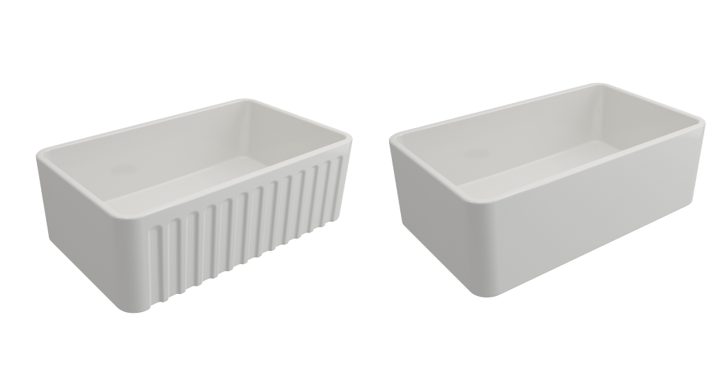 Kitchen Sinks Turner Hastings Novi 76 x 46 Fireclay Single Butler Sink - White