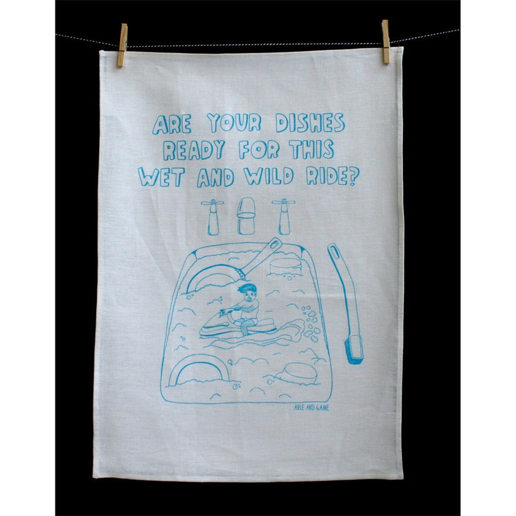 Kitchen Towels Tea Towel - Are Your Dishes Ready For This Wet And Wild Ride