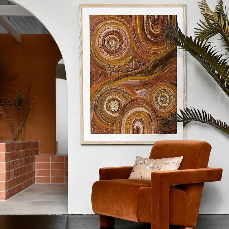 Buy the Ngurrbul Dark Framed Art Print Online VAVOOM