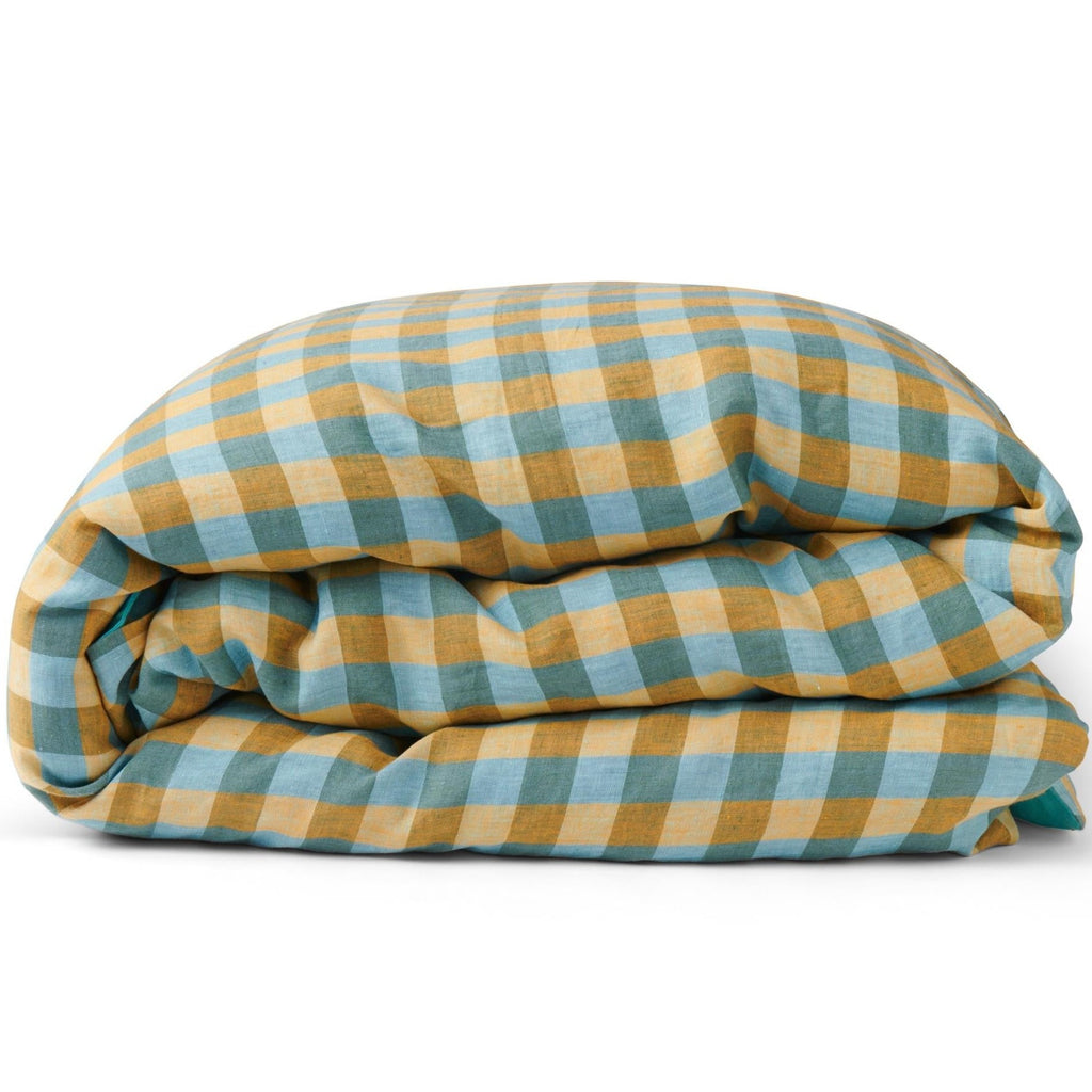 Quilts & Comforters Marigold Tartan Linen Quilt Cover