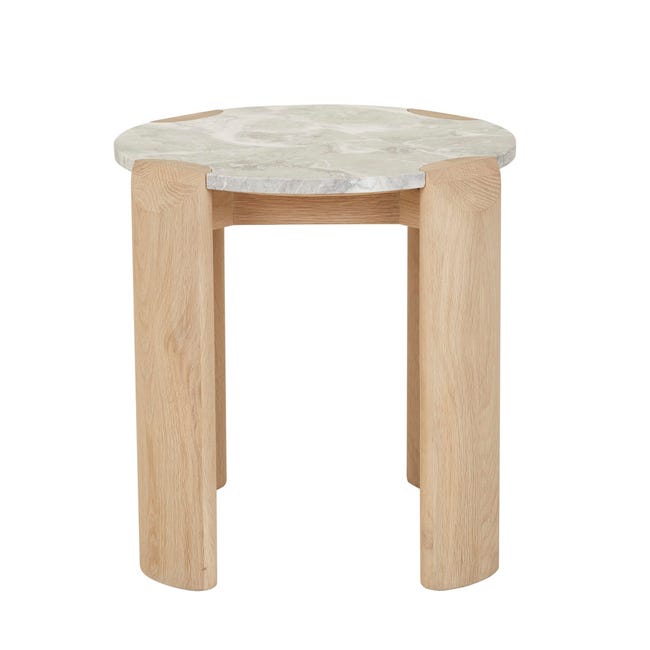 Side Tables Grey Marble - Light Oak Willa Marble Side Table