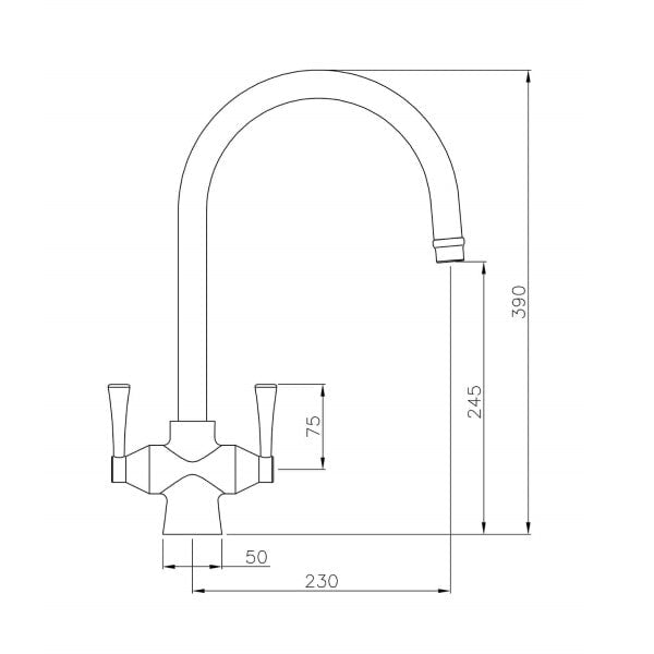 Sink Mixers Gosford Double Sink Mixer - Brushed Nickel