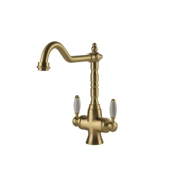 Sink Mixers Providence Double Sink Mixer - Brushed Brass