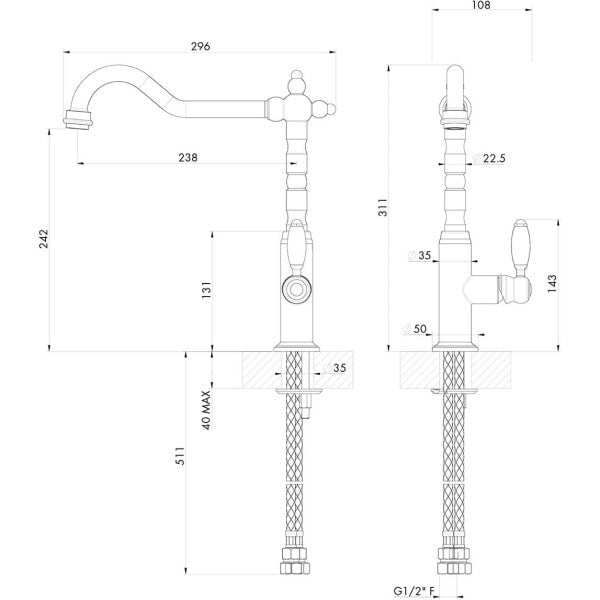 Sink Mixers Providence Single Sink Mixer - Chrome