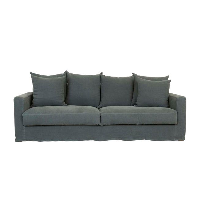Sofas Tolv Sloopy 3 Seater Sofa - Kale Linen