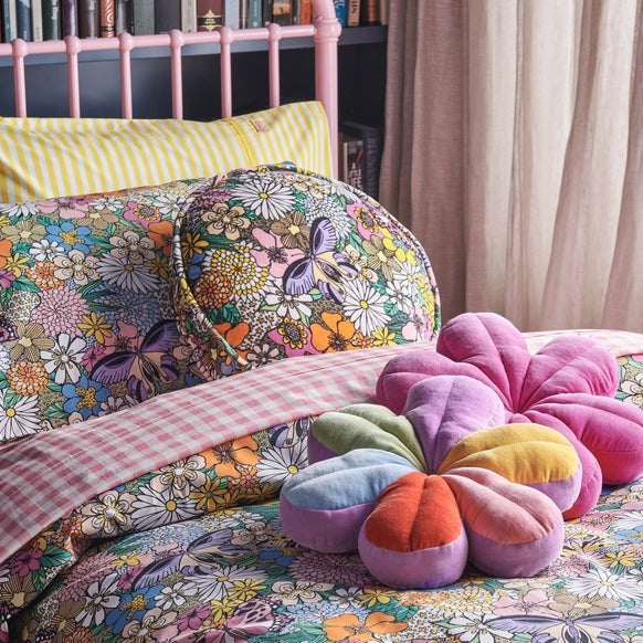 Throw Pillows Bliss Floral Velvet Pea Cushion