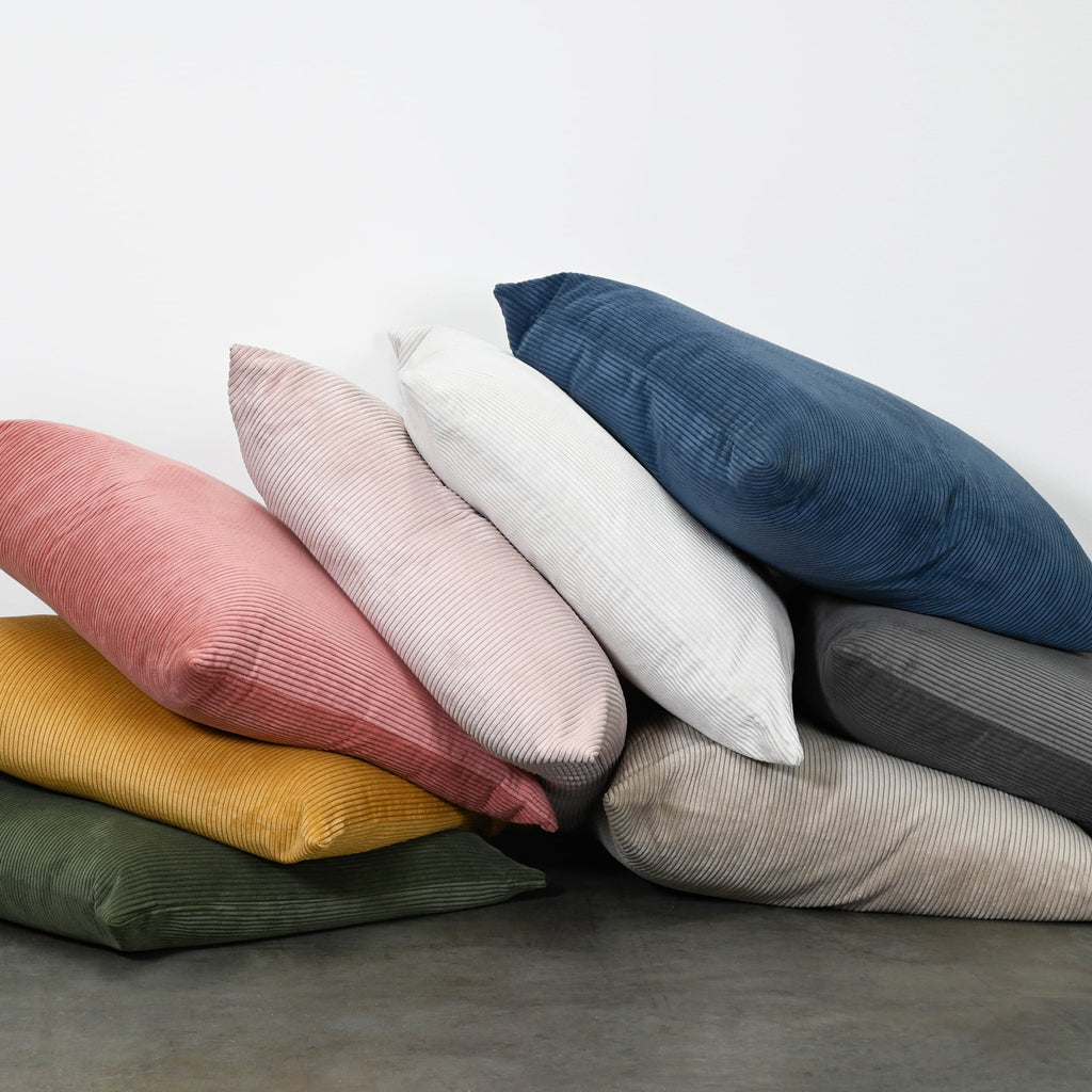 Throw Pillows Cord Lumbar Cushion – Blush – Feather Fill