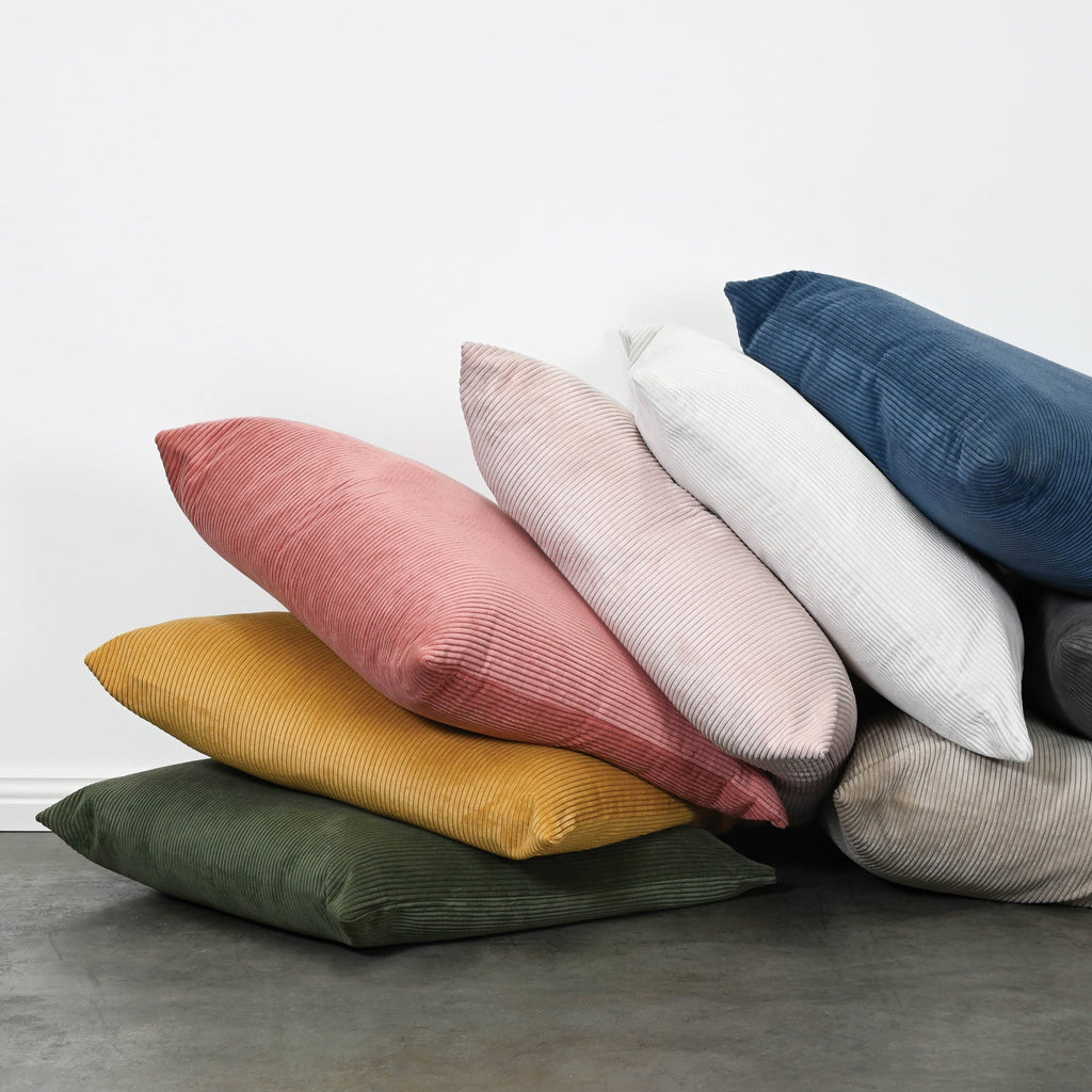 Throw Pillows Cord Lumbar Cushion – Military Green – Feather Fill