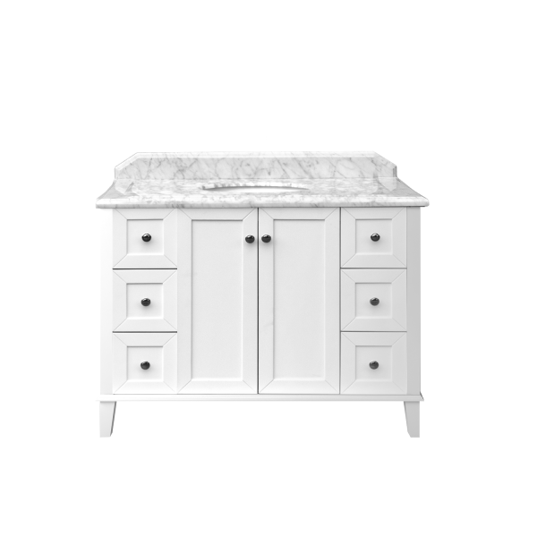 Vanities Turner Hastings Coventry 1200mm Satin White Vanity, Marble Top, Single Bowl