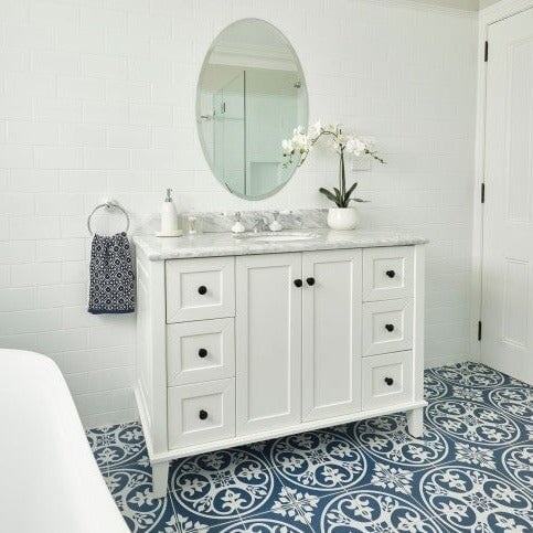 Vanities Turner Hastings Coventry 1200mm Satin White Vanity, Marble Top, Single Bowl