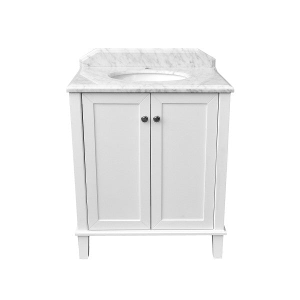 Vanities Turner Hastings Coventry 750mm Satin White Vanity, Marble Top