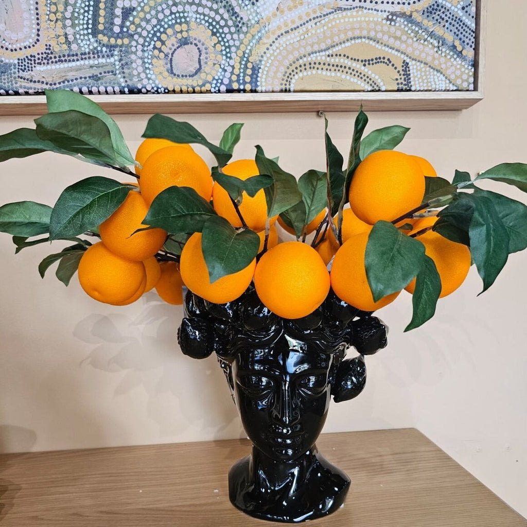 Vases Lemon Head Vase Black 25X27